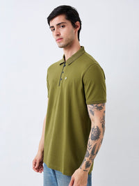 SPYKAR Men Solid Polo Collar Cotton Slim Fit T-shirt
