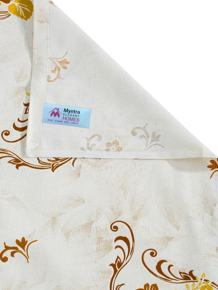 Myntra Elegant Homes Yellow Floral Printed 400 TC Cotton Set Cadar King 2.50m x 2.25m