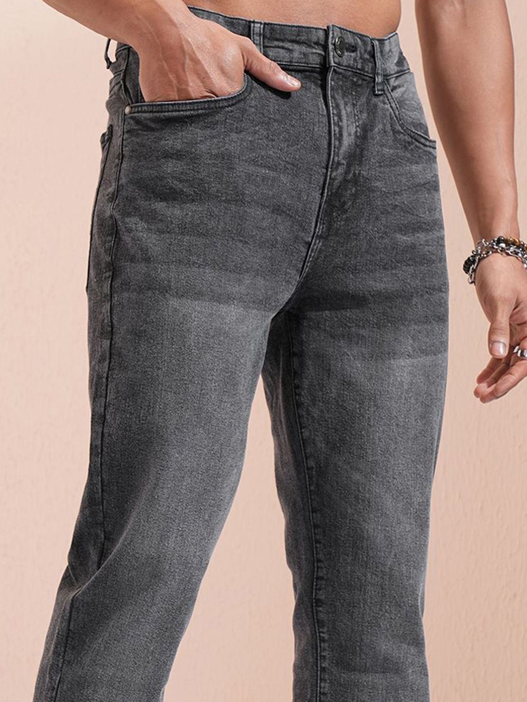 HIGHLANDER Men Straight Fit Light Fade Stretchable Jeans