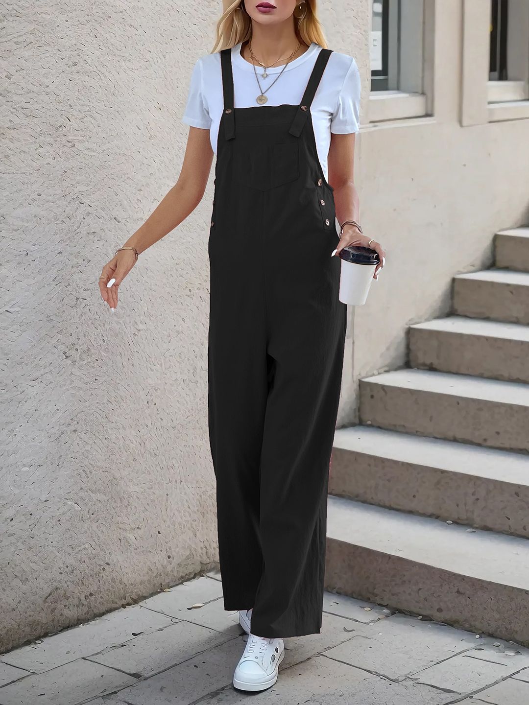 DressBerry Basic Dungaree with Pocket Detail