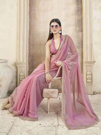 Tikhi Imli  Embellished Border Saree With Blouse Piece