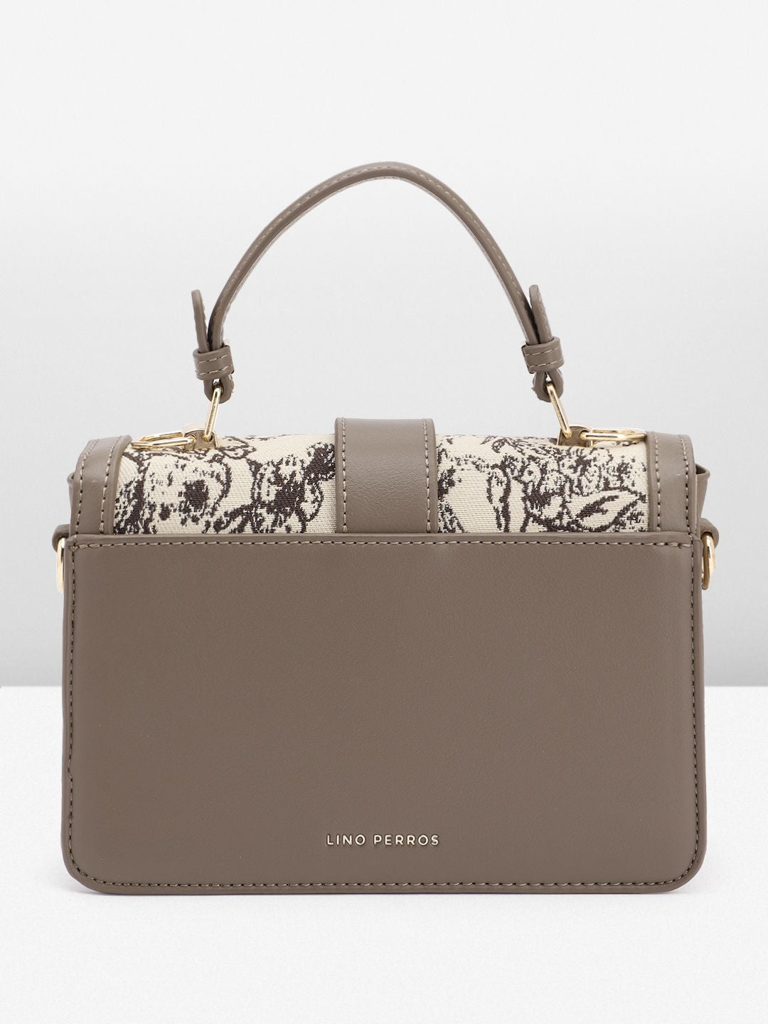 Lino Perros Floral Textured Structured Satchel Bag