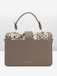 Lino Perros Floral Textured Structured Satchel Bag