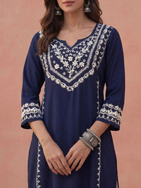 Kurta Sulam Benang Sulam Wanita Rumah Chikankari
