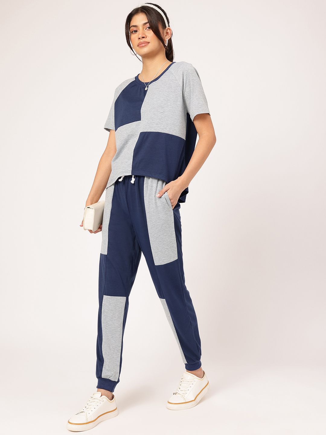 DressBerry Vibe Shift Colorblock Raglan Ease Co-Ord Set