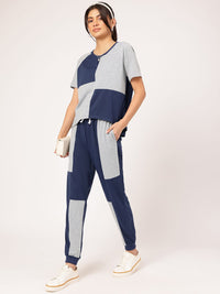 DressBerry Vibe Shift Colorblock Raglan Ease Co-Ord Set
