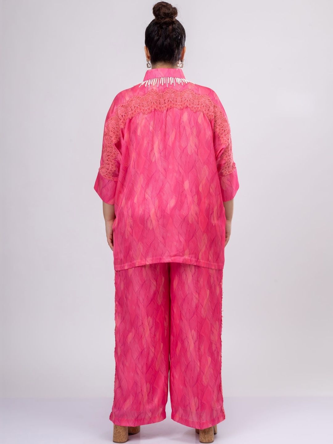 Mamicha Printed Shirt Collar Shirt & Trousers Co-Ords