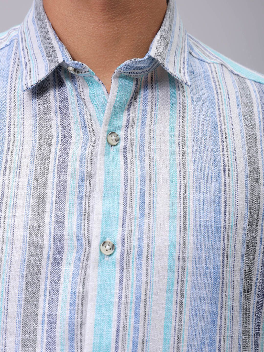 The Indian Garage Co Men Slim Fit Multi Stripes Opaque Striped Casual Shirt