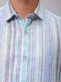 The Indian Garage Co Men Slim Fit Multi Stripes Opaque Striped Casual Shirt