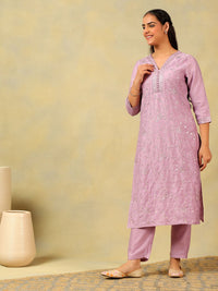 Mamicha Women Printed Pure Cotton Kurta with Trousers & With Dupatta