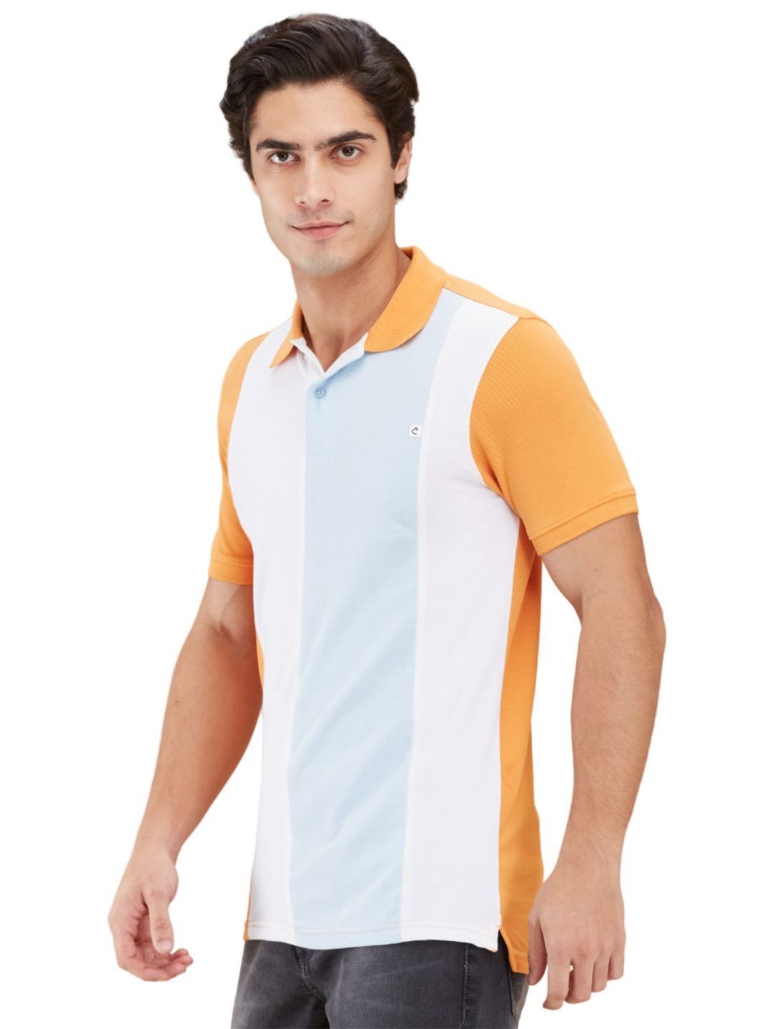 Being Human Men Colourblocked Polo Collar T-shirt