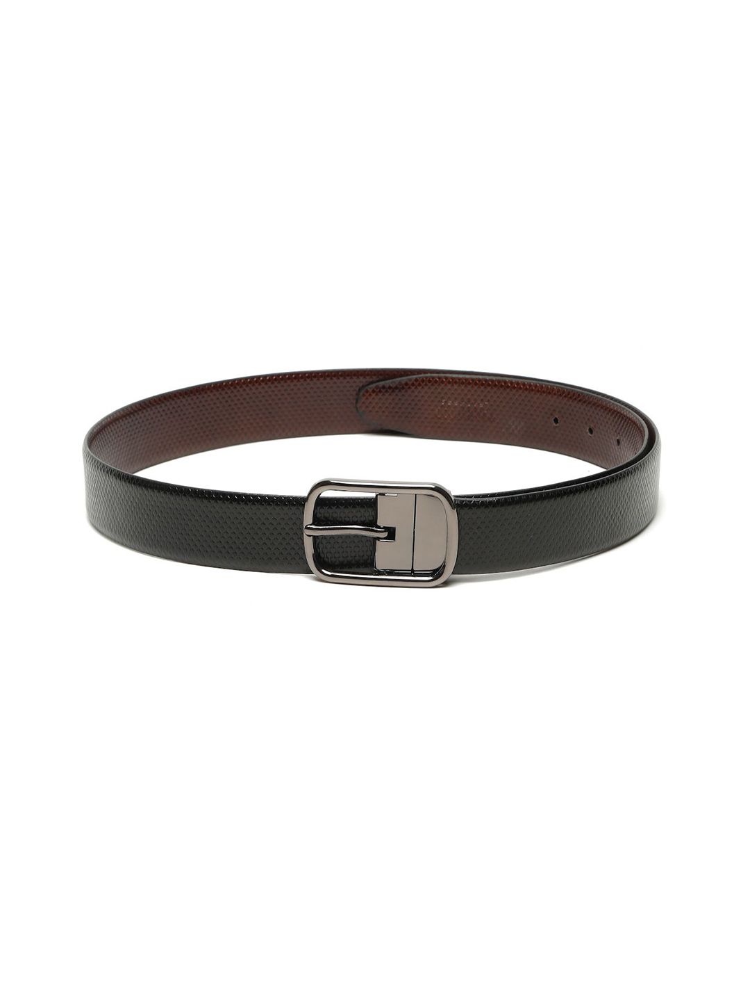 Teakwood Leathers Men Textured Leather Reversible Formal Belt