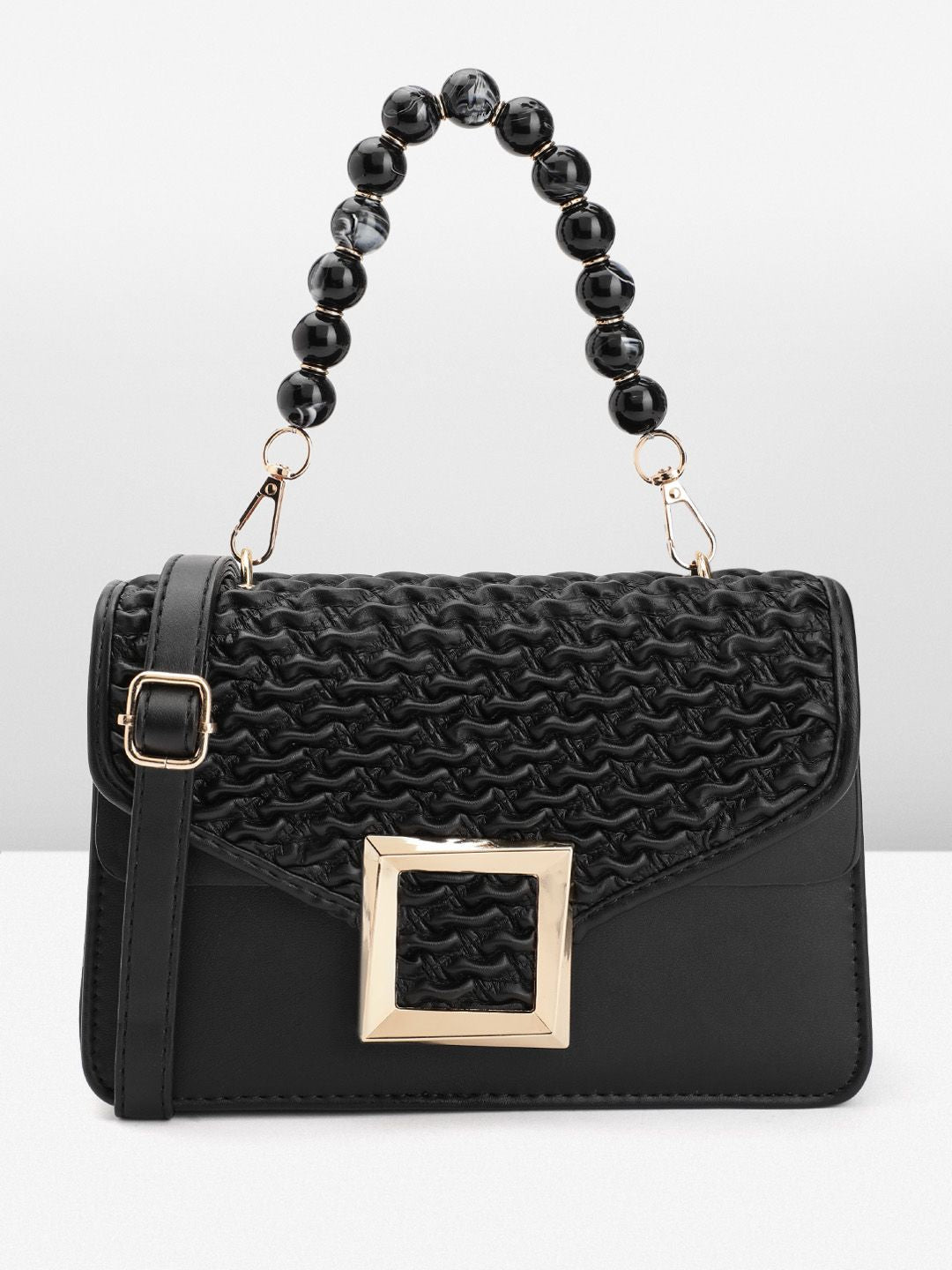DressBerry Bubble Textured Structured Satchel