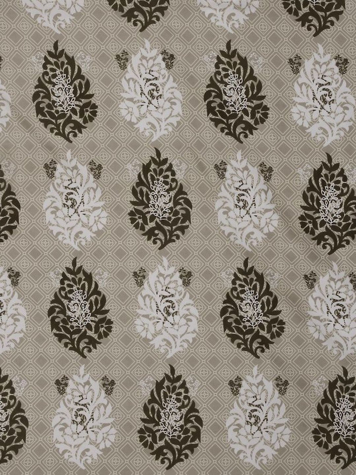 KLOTTHE Motif Etnik Kelabu Dicetak Dilengkapi Cadar Katil King Double 300 TC Dengan 2 Sarung Bantal