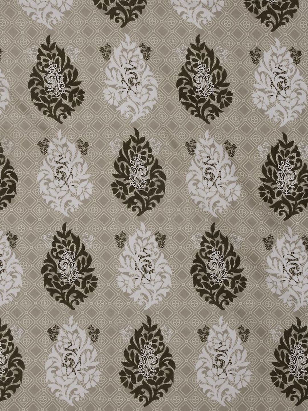 KLOTTHE Motif Etnik Kelabu Dicetak Dilengkapi Cadar Katil King Double 300 TC Dengan 2 Sarung Bantal