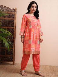Vishudh Women Printed Kurta With Joggers Co-Ords