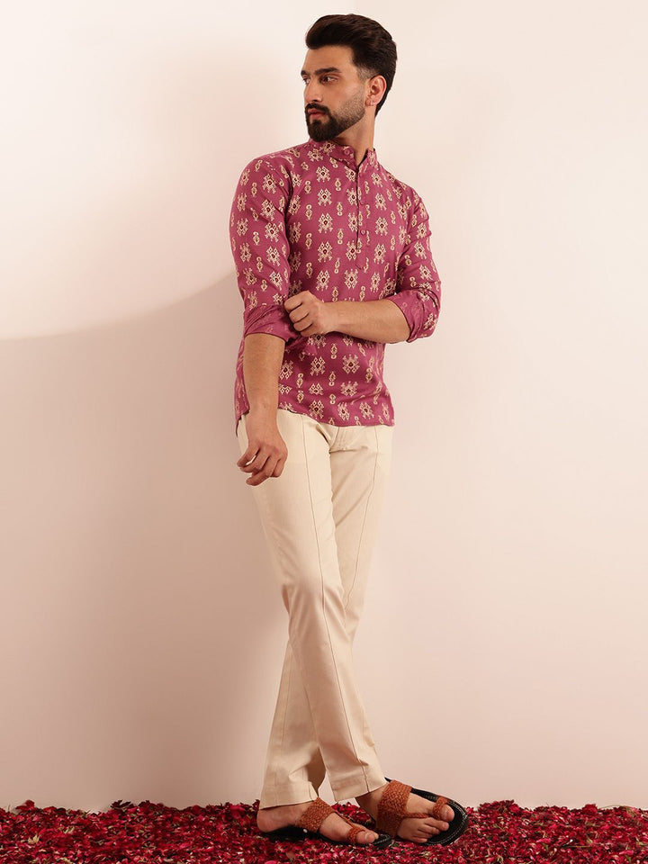 Anouk Lelaki Paisley Printed Cotton Short Kurta
