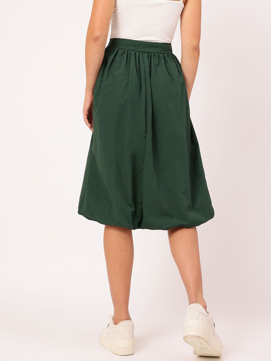 DressBerry Voluminous Vibe Gathered Balloon Midi Skirt