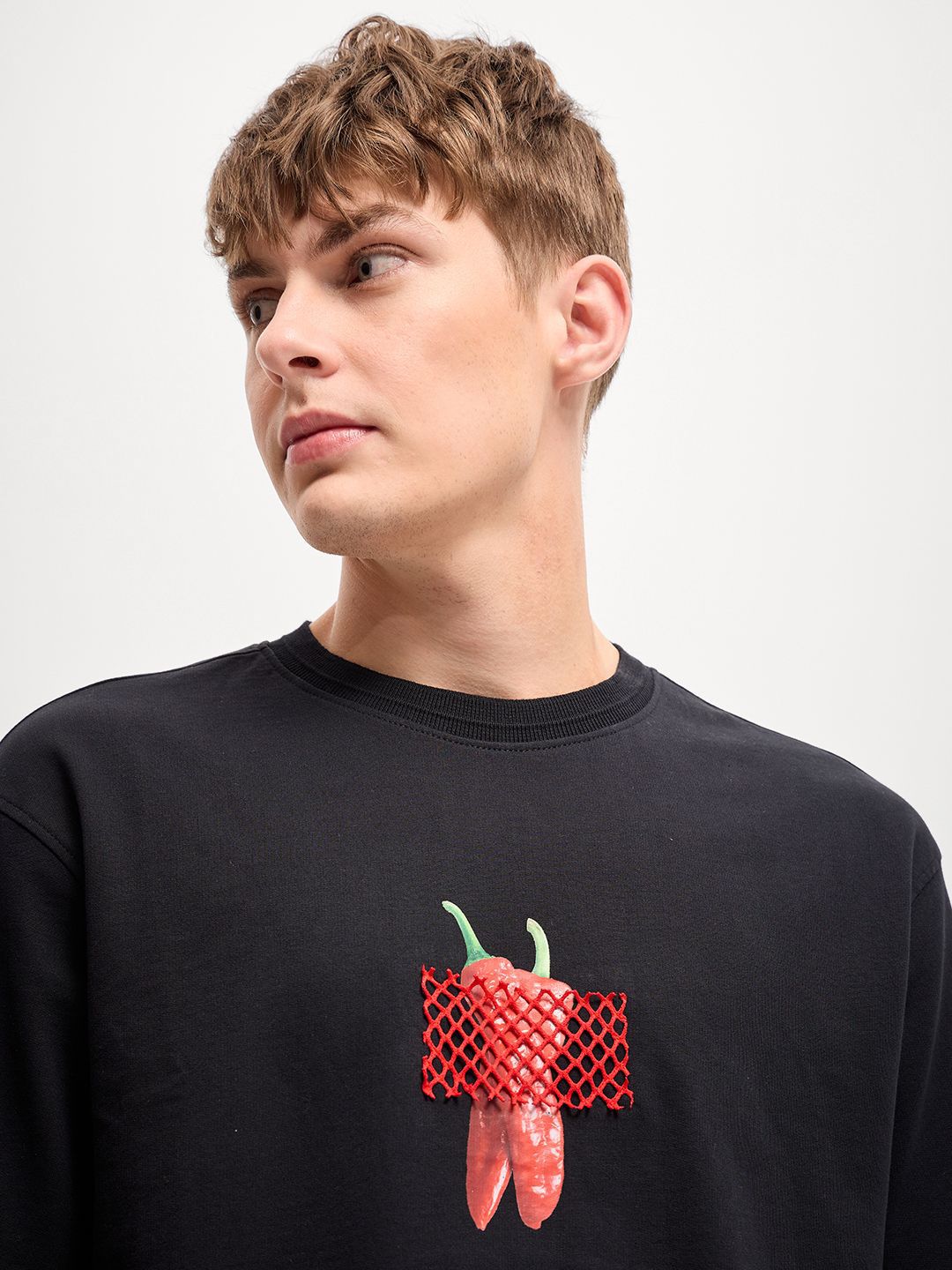 THE BEAR HOUSE Men Graphic Printed Round Neck Cotton Oversized T-shirt