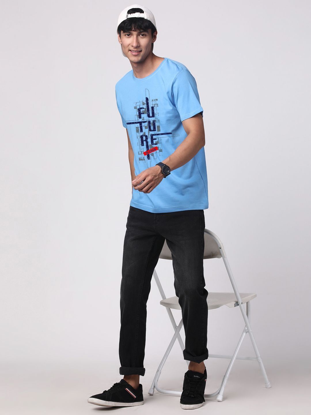 ADRO Men Graphic Printed Round Neck Cotton T-shirt