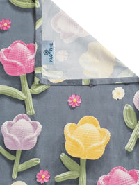 KLOTTHE Grey Floral 300TC King Superfine 7D Cadar & 2 Sarung Bantal-2.50mx2.25m