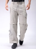 Garage Co India Mid Rise Rise Clean kelihatan lebar kaki santai seluar jeans kargo sesuai
