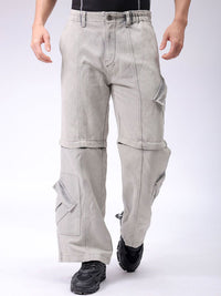 Garage Co India Mid Rise Rise Clean kelihatan lebar kaki santai seluar jeans kargo sesuai