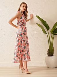 STREET 9 Halter Neck Floral Midi Dress