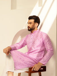 SOJANYA Woven Design Mandarin Collar Straight Kurta
