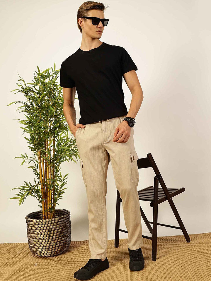 Thomas Scott Men Smart Straight Fit Cotton Trousers