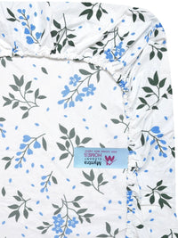 Myntra Elegant Homes White & Blue Floral 300 TC King Bedsheet with 2 Pillow Covers