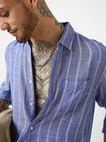 VASTRADO Men Classic Slim Fit Vertical Striped Pure Cotton Casual Shirt
