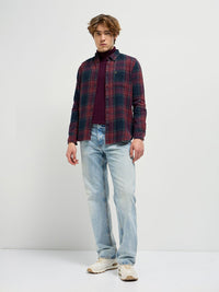 THE BEAR HOUSE Men Button-Down Collar Tartan Checked Cotton Casual Shirt