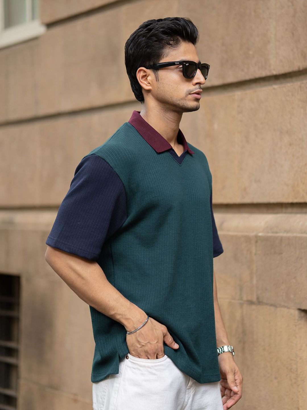 T-shirt kolar Powerlook Men Reka bentuk Polo