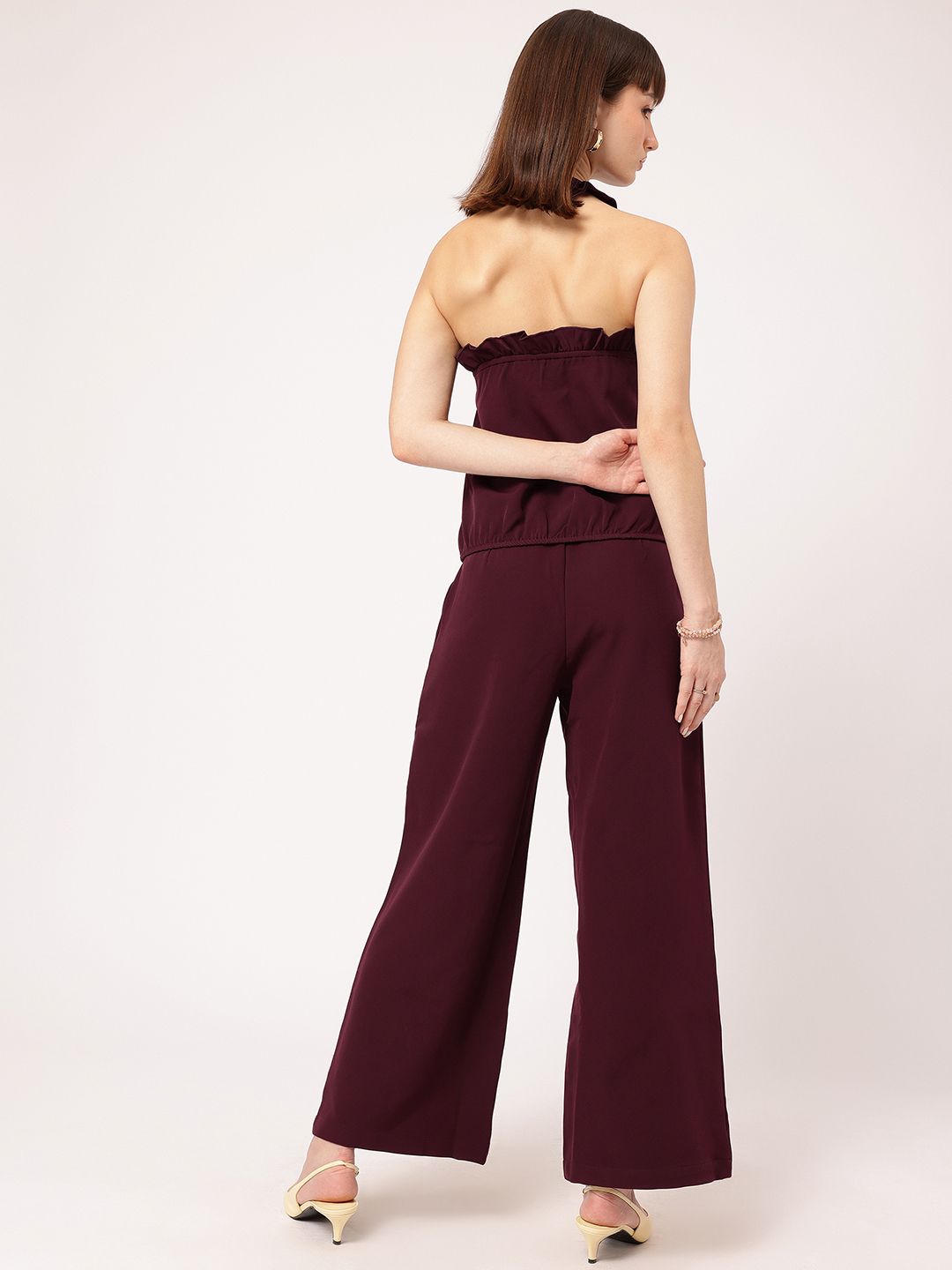 DressBerry Girlboss Glam Tie-Up Open-Back High Neck Co-Ords