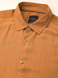 VASTRADO Men Classic Spread Collar Textured Slim Fit Casual Shirt