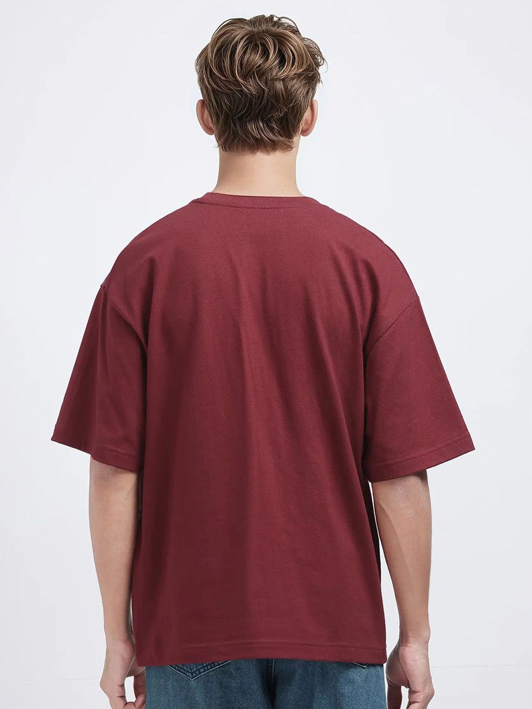 RARE RABBIT Men Printed Raw Edge T-shirt
