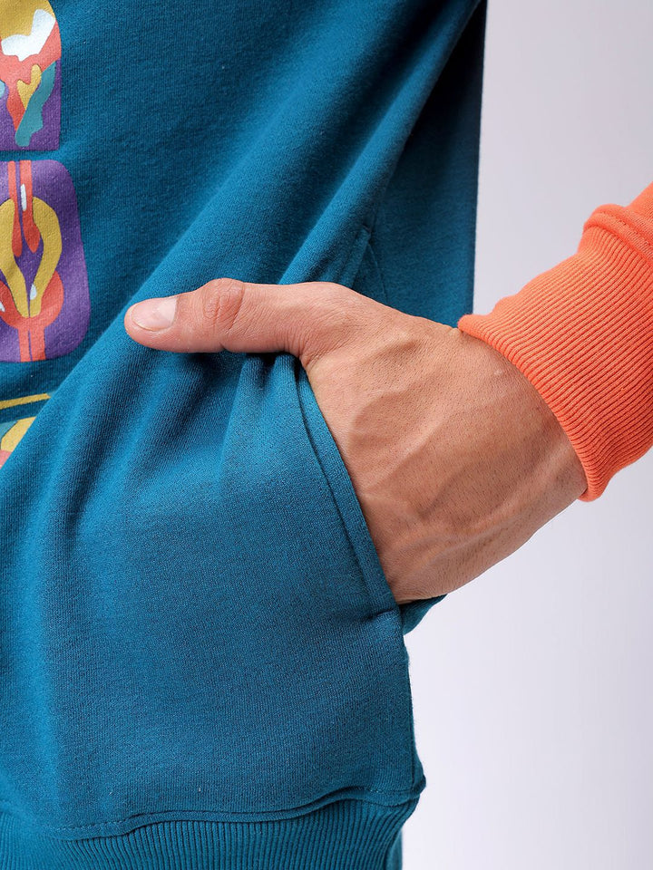 The Indian Garage Co Men Printed Hooded Sweatshirt