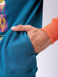 The Indian Garage Co Men Printed Hooded Sweatshirt