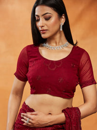 kasee Floral Embroidered Pure Georgette Saree