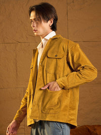 DENNISON Men Four Pocket Drop Shoulder Oversized Corduroy Shacket