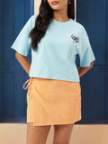 DressBerry Cute Bow-Tied Bliss Printed Boxy Crop T-shirt
