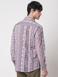VASTRADO Men Classic Slim Fit Opaque Printed Casual Shirt