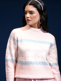 Tokyo Talkies Women Geometric Self Design Pullover