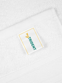 MYTRIDENT White Cotton 500 GSM Bath Towel