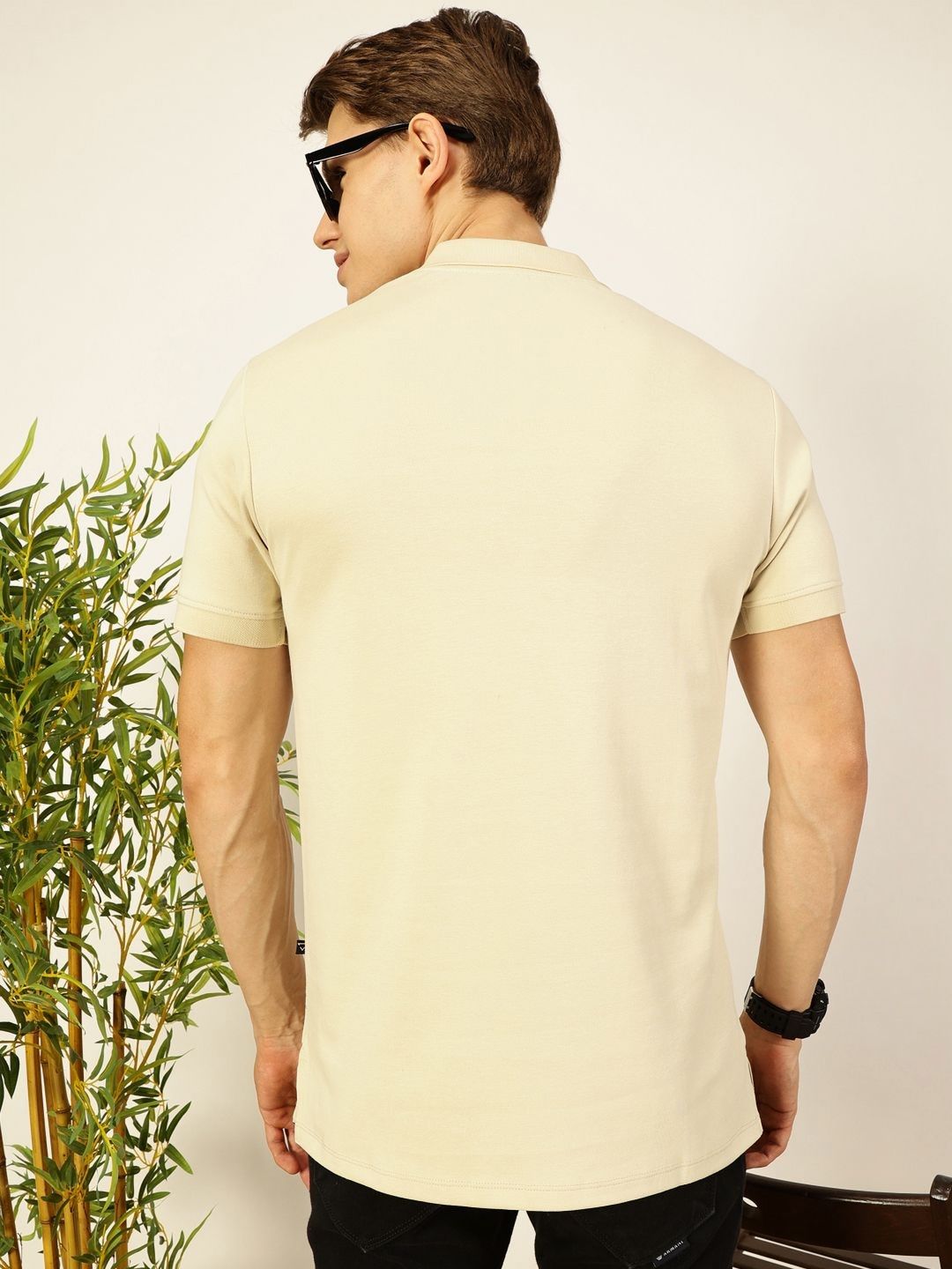 Thomas Scott Men Striped Polo Collar Cotton T-shirt