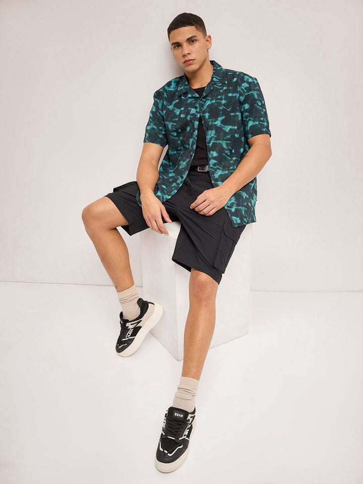 THE BEAR HOUSE Men Abstract Printed Opaque Casual Shirt