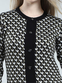 Monte Carlo Women Checked Woollen Cardigan