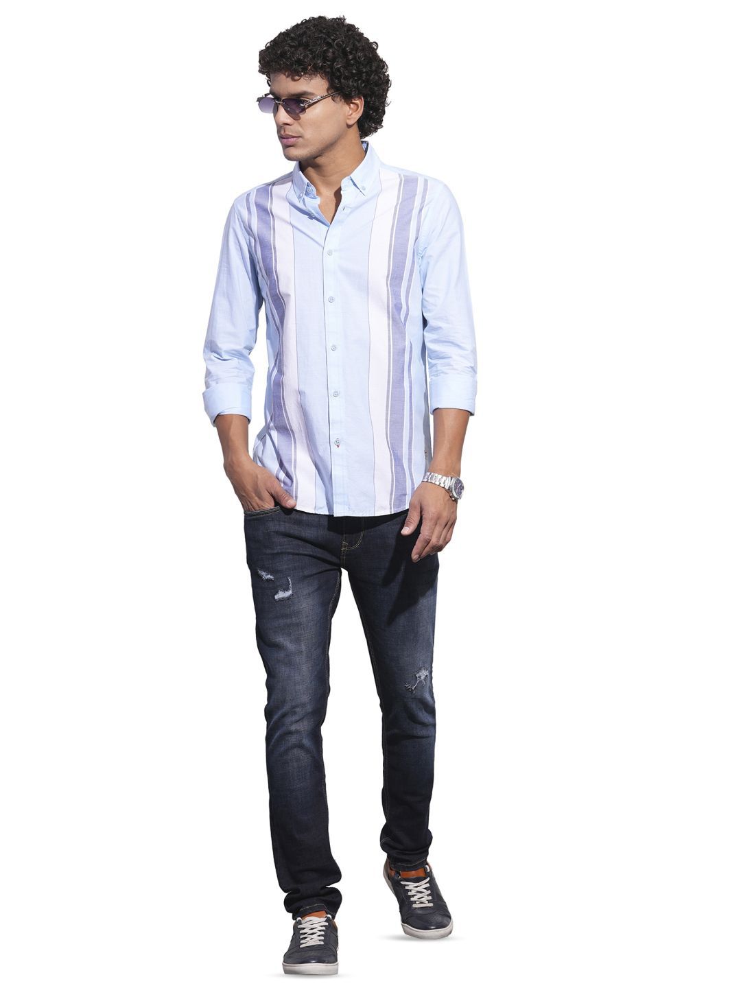 Being Human Men Classic Opaque Striped Casual Shirt
