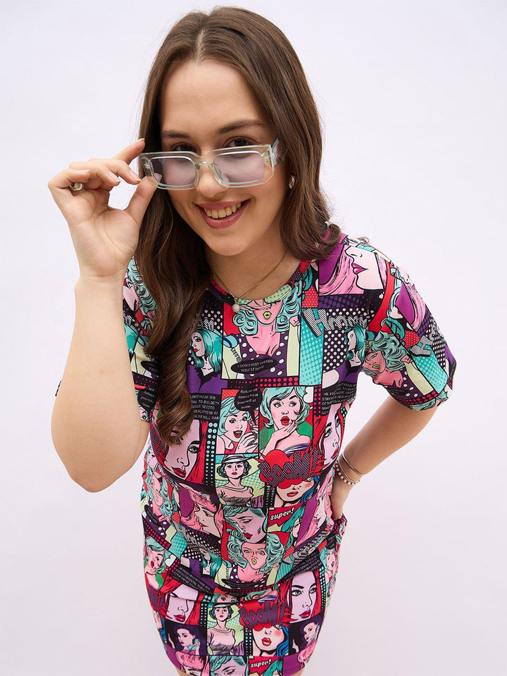 Berrylush Women Curve Print Bodycon Dress